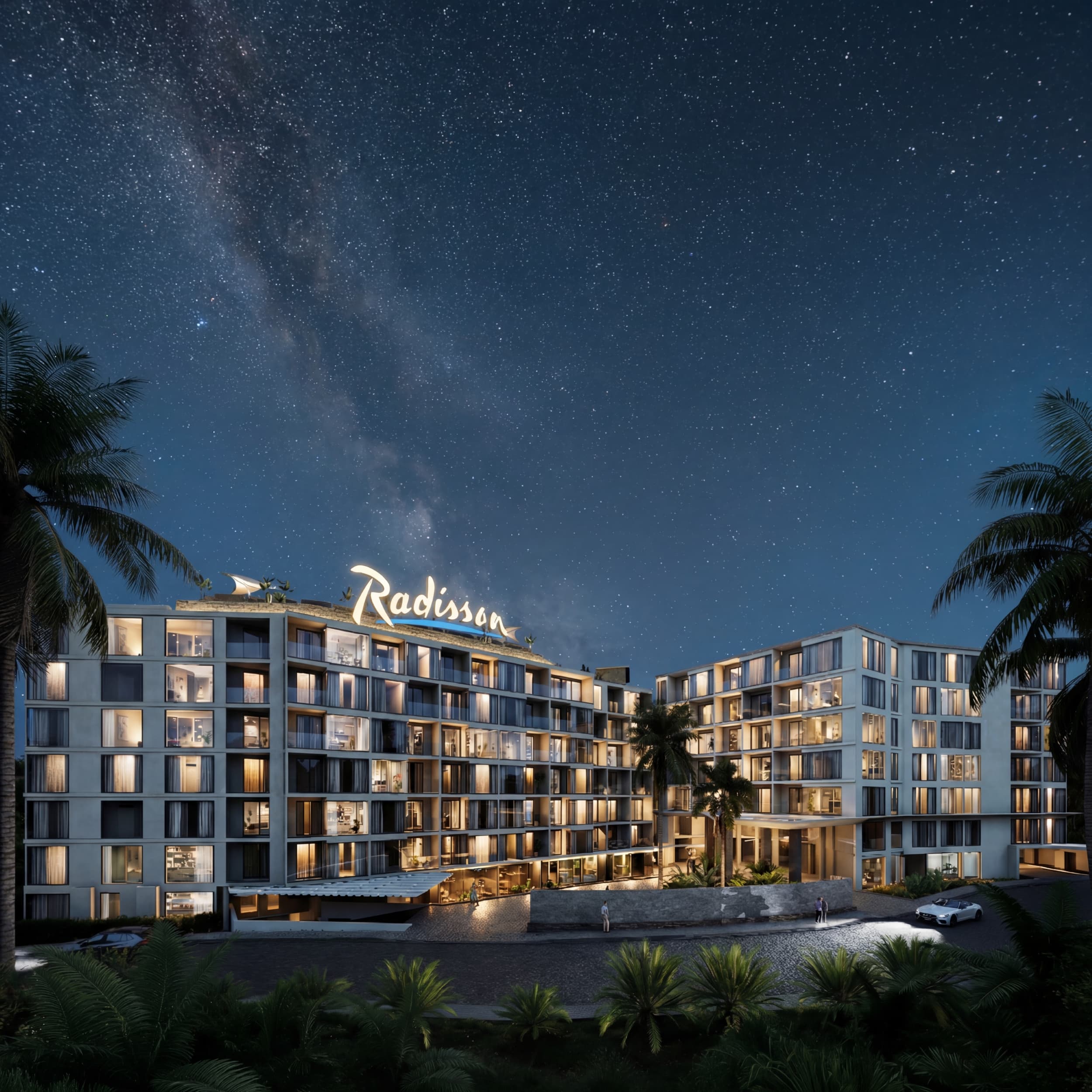 Radisson Serviced Apartments Phuket Rawai — ночной вид